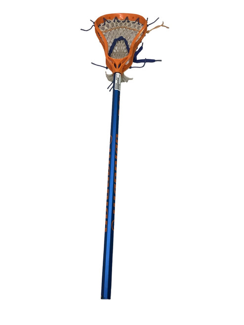 Vist Large View of Product Image Which is Used Warrior EVO 4 Jr Atk/Mid Complete Stick Navy Blue And Orange