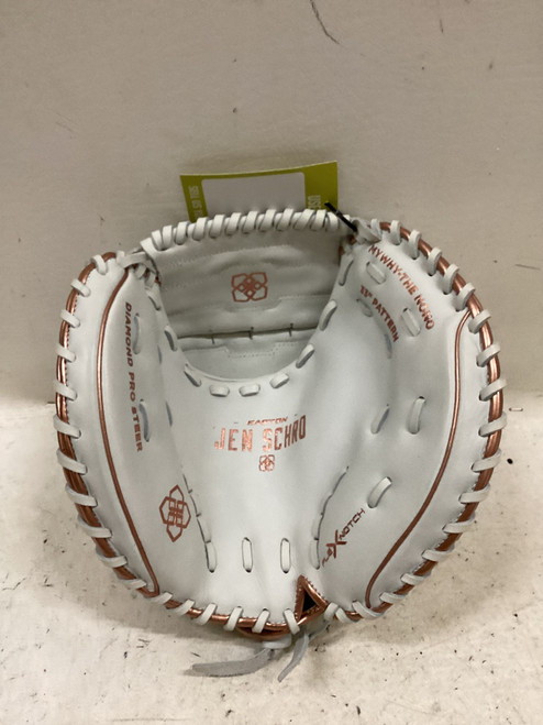 Vist Large View of Product Image Which is Used Easton MYWHY-THENONO BB/SB Catchers RH Throw White And Coral 33"