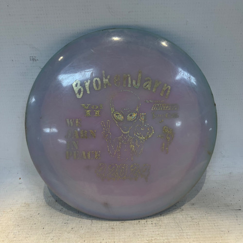 Vist Large View of Product Image Which is Used Innova BROKENJARN ALIEN Disc Golf Mid Range Pink