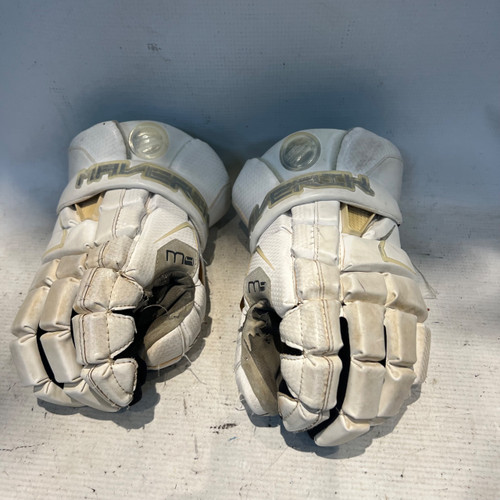 Vist Large View of Product Image Which is Used Maverik M4 Lacrosse Gloves Mens White 13"