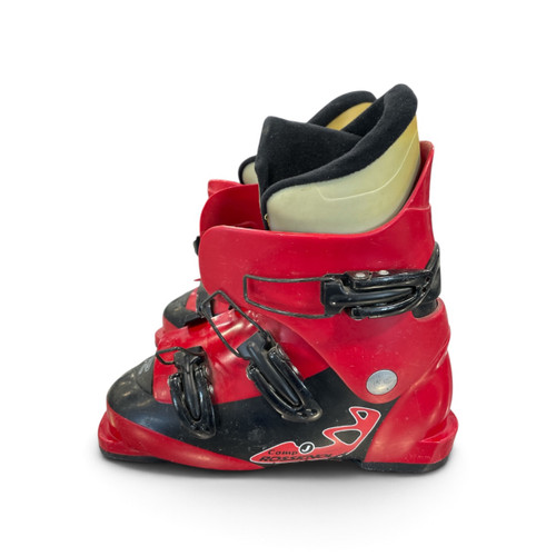 Vist Large View of Product Image Which is Used Rossignol Comp J Boys Downhill (DH) Ski Boots Red 225 MP - J04.5 - W5.5, side view