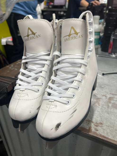 Vist Large View of Product Image Which is Used American Athletic AMERICAN FIGURE SKATES WomensFigure Skate White Senior 5