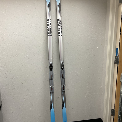 Vist Large View of Product Image Which is Used Whitewoods TRACKER Mens XC Ski/Binding Royal Blue And Chrome 205 cm