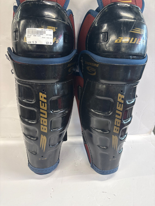 Vist Large View of Product Image Which is Used Bauer 1000 S/G Senior Shin Guards None 16"