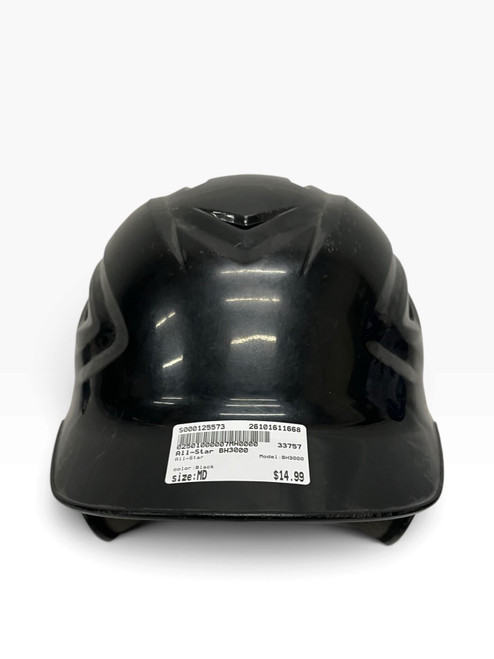 Vist Large View of Product Image Which is Used All-Star BH3000 Batting Helmet No Mask Black MD