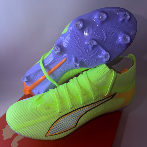 Vist Large View of Product Image Which is Used Puma Ultra Match 6 Soccer Cleats Royal Blue And Yellow Senior 5 Wmns 6.5