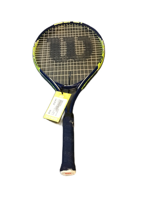Vist Large View of Product Image Which is Used Wilson US OPEN 25 Junior Tennis Racquet Navy Blue 25"
