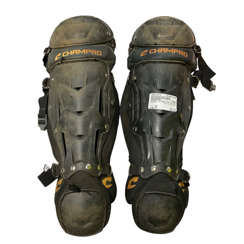 Vist Large View of Product Image Which is Used Champro OPTIMUS MVP Catchers Leg Guards Black Junior