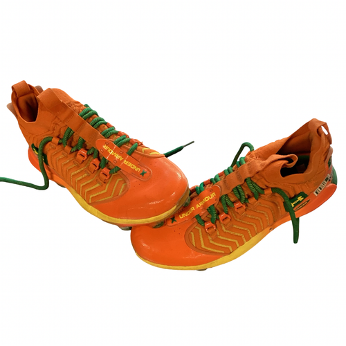 Vist Large View of Product Image Which is Used Under Armour BRYCE HARPER BB/SB Cleats Orange Senior 9
