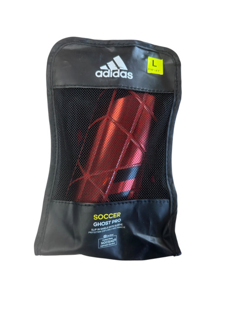 Vist Large View of Product Image Which is Used Adidas GHOST PRO Soccer Shin Guards Adult Red LG