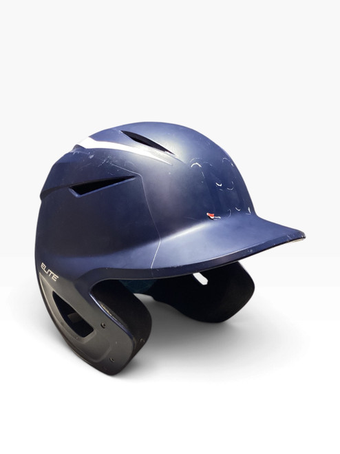 Vist Large View of Product Image Which is Used Easton ELITE X 7 1/8 - 7 1/2 Batting Helmet No Mask Navy Blue LG
