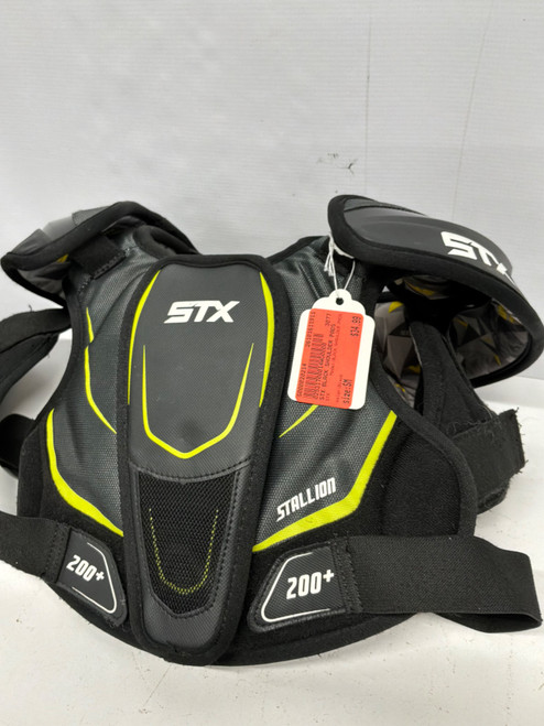 Vist Large View of Product Image Which is Used STX BLACK SHOULDER PADS Lacrosse Shoulder Pads Black SM