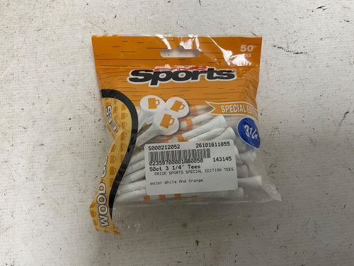 Vist Large View of Product Image Which is Used PRIDE SPORTS SPECIAL EDITION TEES Golf Accessory White And Orange