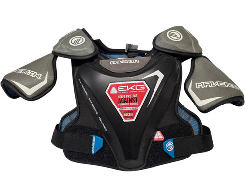 Vist Large View of Product Image Which is Used Maverik Charger Lacrosse Shoulder Pads Black MD
