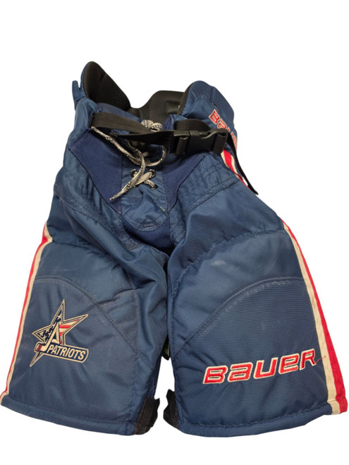 Vist Large View of Product Image Which is Used Bauer Custom Patriots Junior Hockey Pants Navy Blue SM