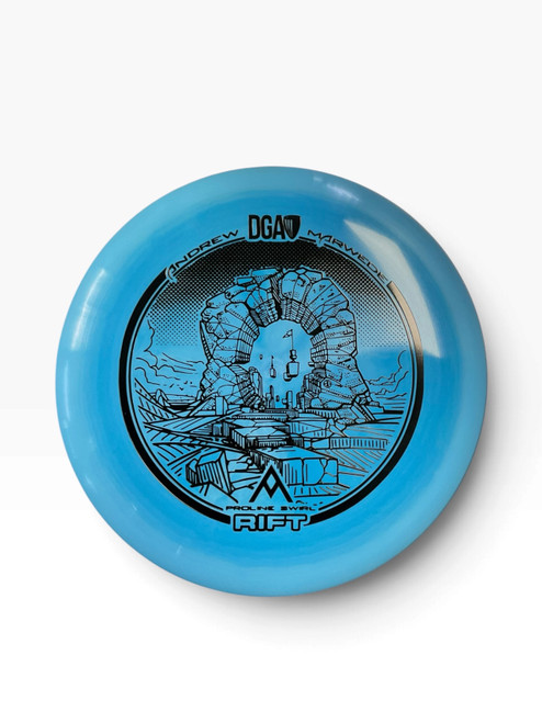 Vist Large View of Product Image Which is Used DGA PROLINE SWIRL RIFT ANDREW MARWEDE Disc Golf Mid Range Royal Blue 175g