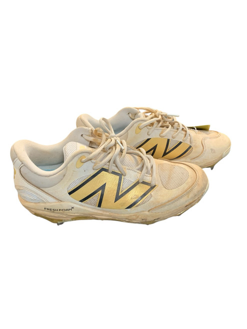 Vist Large View of Product Image Which is Used New Balance FRESH FOAM BB/SB Cleats White Senior 9.5