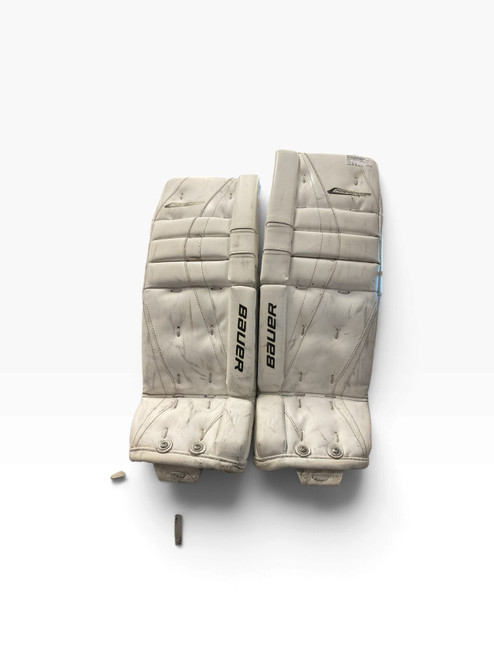 Vist Large View of Product Image Which is Used Bauer REACTOR 26+1 Goalie Leg Pads Youth White 26"