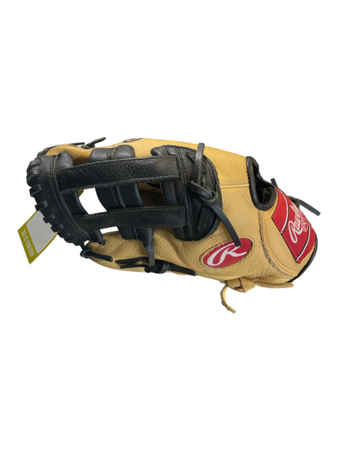 Vist Large View of Product Image Which is Used Rawlings SPL112BC BB/SB Glove LH Throw Black And Natural 11 1/4"