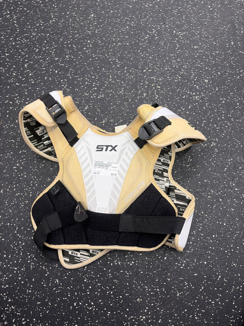 Vist Large View of Product Image Which is Used STX STALLION 400 Lacrosse Shoulder Pads White LG