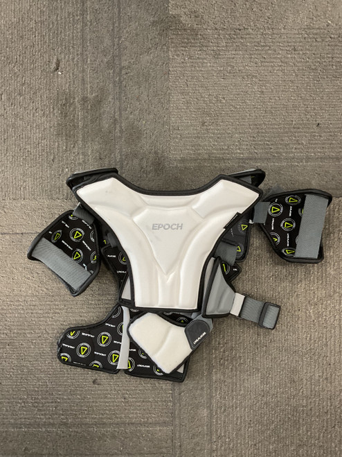 Vist Large View of Product Image Which is Used Epoch INTEGRA Lacrosse Shoulder Pads White LG