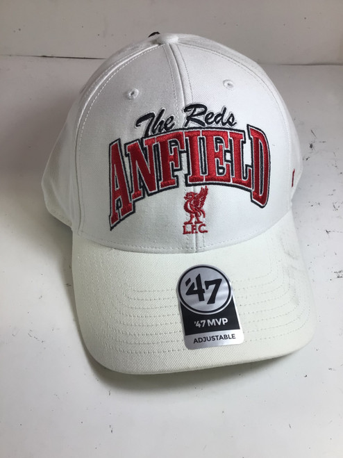 Vist Large View of Product Image Which is NEW 47 BRAND LFC ANFIELD HAT Outerwear Mens Hat White And Red