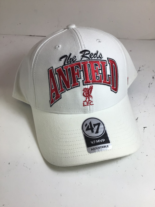 Vist Large View of Product Image Which is NEW 47 BRAND LFC ANFIELD HAT Outerwear Mens Hat White And Red