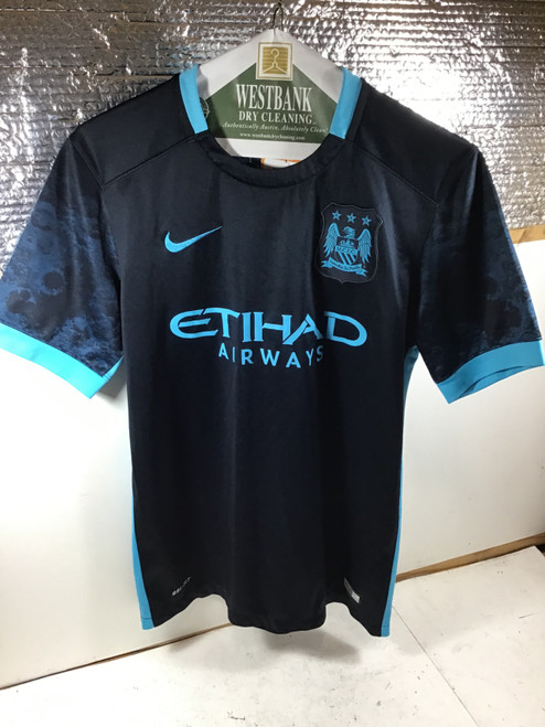 Vist Large View of Product Image Which is NEW Nike MCFC JERSEY Soccer Top Adt Navy Blue MD