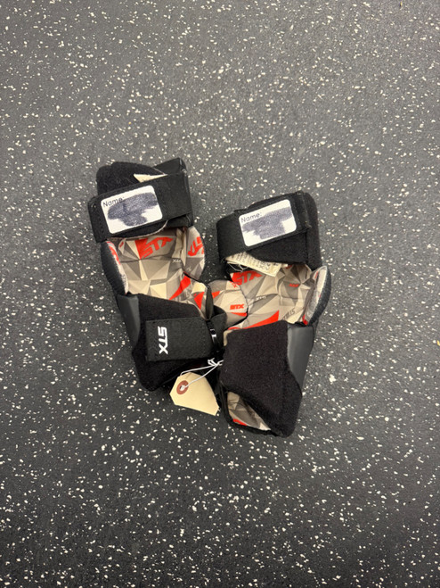 Vist Large View of Product Image Which is Used STX STALLION 200 Lacrosse Arm Pads/Guards Black XS