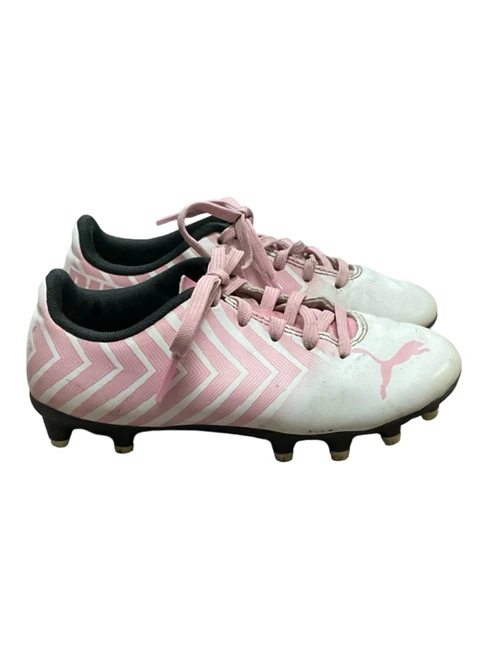 Vist Large View of Product Image Which is Used Puma Soccer Cleats White Youth 11.0
