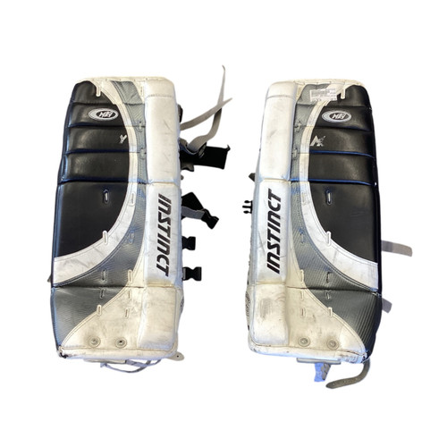 Vist Large View of Product Image Which is Used MCKINNEY INSTINCT Goalie Leg Pads Junior White 26"
