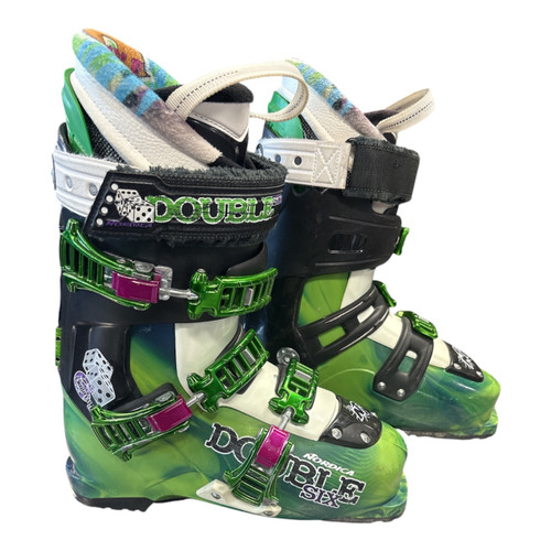 Vist Large View of Product Image Which is Used Nordica DOUBLE 6 Mens DH Ski Boot Green 255 MP - M07.5 - W08.5