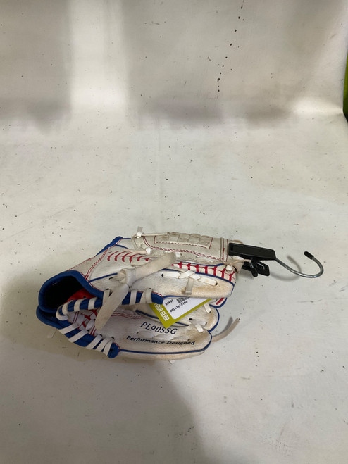Vist Large View of Product Image Which is Used Rawlings PL90SSG BB/SB Glove RH Throw White 9"