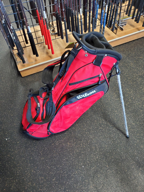 Vist Large View of Product Image Which is Used Wilson STAND BAG 4-WAY Mens Stand Bag Red