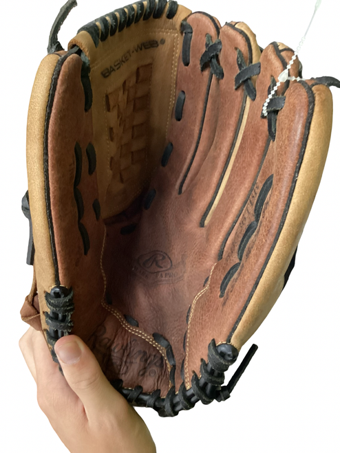 Vist Large View of Product Image Which is Used Rawlings THE MARK OF A PRO BB/SB Glove RH Throw Brown 12 1/2"