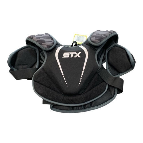 Vist Large View of Product Image Which is Used STX JUNIOR SHOULDER PAD Lacrosse Shoulder Pads Black SM