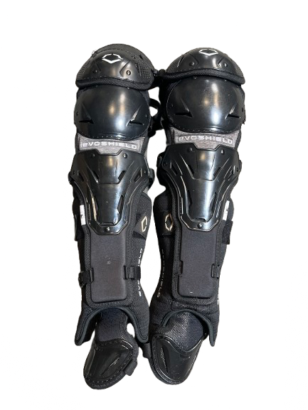 Vist Large View of Product Image Which is Used Evoshield PRO - SRZ 2.0 CATCHER LEG GUARDS Catchers Leg Guards Black Adult