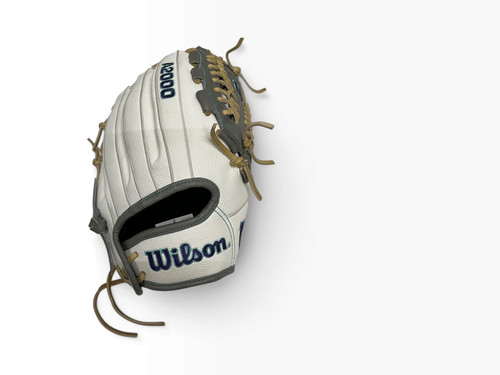 Vist Large View of Product Image Which is Used Wilson A2000 FPHG NWOT BB/SB Glove RH Throw Grey And White 12"