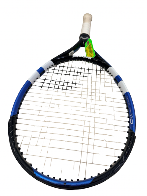 Vist Large View of Product Image Which is Used Babolat DRIVE MAX 110 Adult Tennis Racquet Royal Blue 4 1/4"