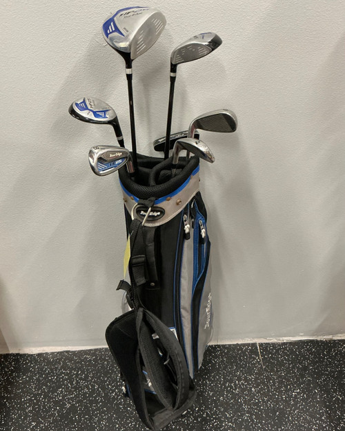 Vist Large View of Product Image Which is Used Tour Edge HP25 Teen Package Set RH Black And Carolina Blue 8 Piece