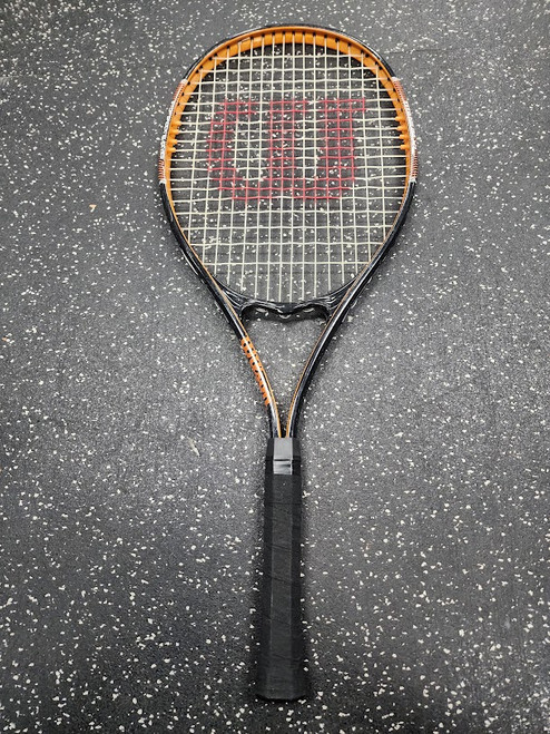 Vist Large View of Product Image Which is Used Wilson TITANIUM XL Adult Tennis Racquet Black 4 1/4"