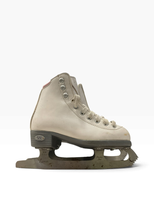 Vist Large View of Product Image Which is Used Riedell PEARL SZ Y12 Girls Figure Skate White Youth 12.0