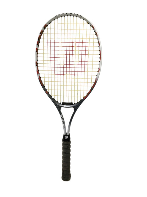 Vist Large View of Product Image Which is Used Wilson OVERSIZE Adult Tennis Racquet Grey 4 3/8"