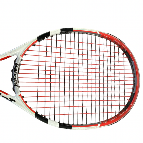Vist Large View of Product Image Which is Used Babolat PURE STRIKE Adult Tennis Racquet White 4 1/4"