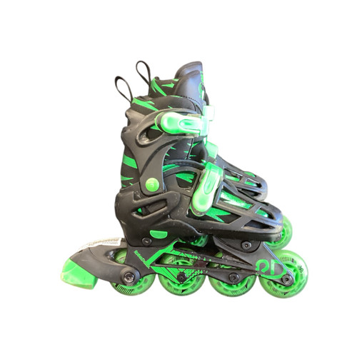 Vist Large View of Product Image Which is Used RollerDerby ADJUSTABLE 12-2 Child Rec Fitness Skates Green Adjustable