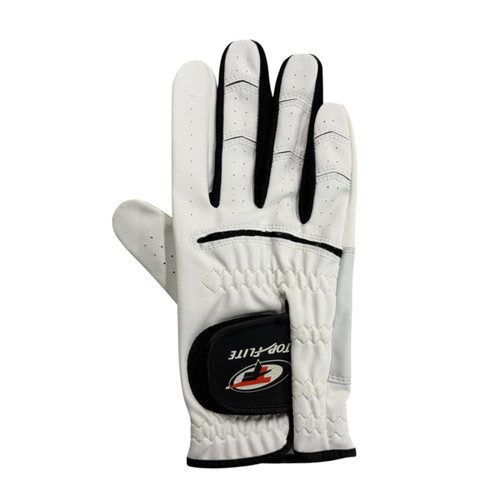 Vist Large View of Product Image Which is Used Top Flite Mens Golf Glove MRH White SM