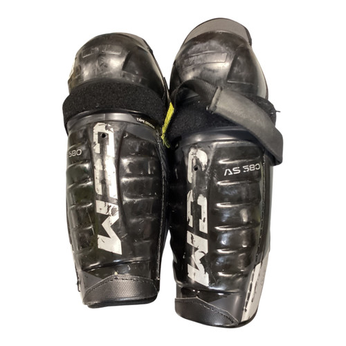 Vist Large View of Product Image Which is Used CCM AS 580 SHIN GUARDS Senior Shin Guards Black 12"