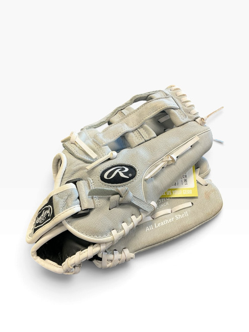 Vist Large View of Product Image Which is Used Rawlings HIGHLIGHT SERIES BB/SB Glove RH Throw Grey 12 1/2"