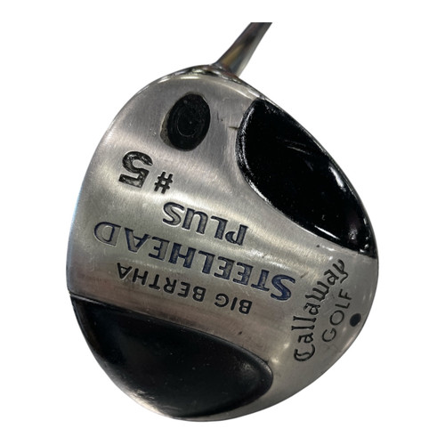 Vist Large View of Product Image Which is Used Callaway Big Bertha Steelhead Plus Mens Fairway Wood Right Handed 5 Wood Graphite, bottom / sole view