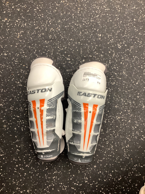 Vist Large View of Product Image Which is Used Easton Youth Shin Guards White 9"